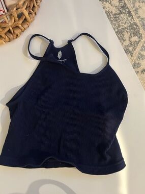 Free People Movement Navy Ribbed Tank